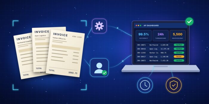 Back-office invoice processing for AP automation platforms